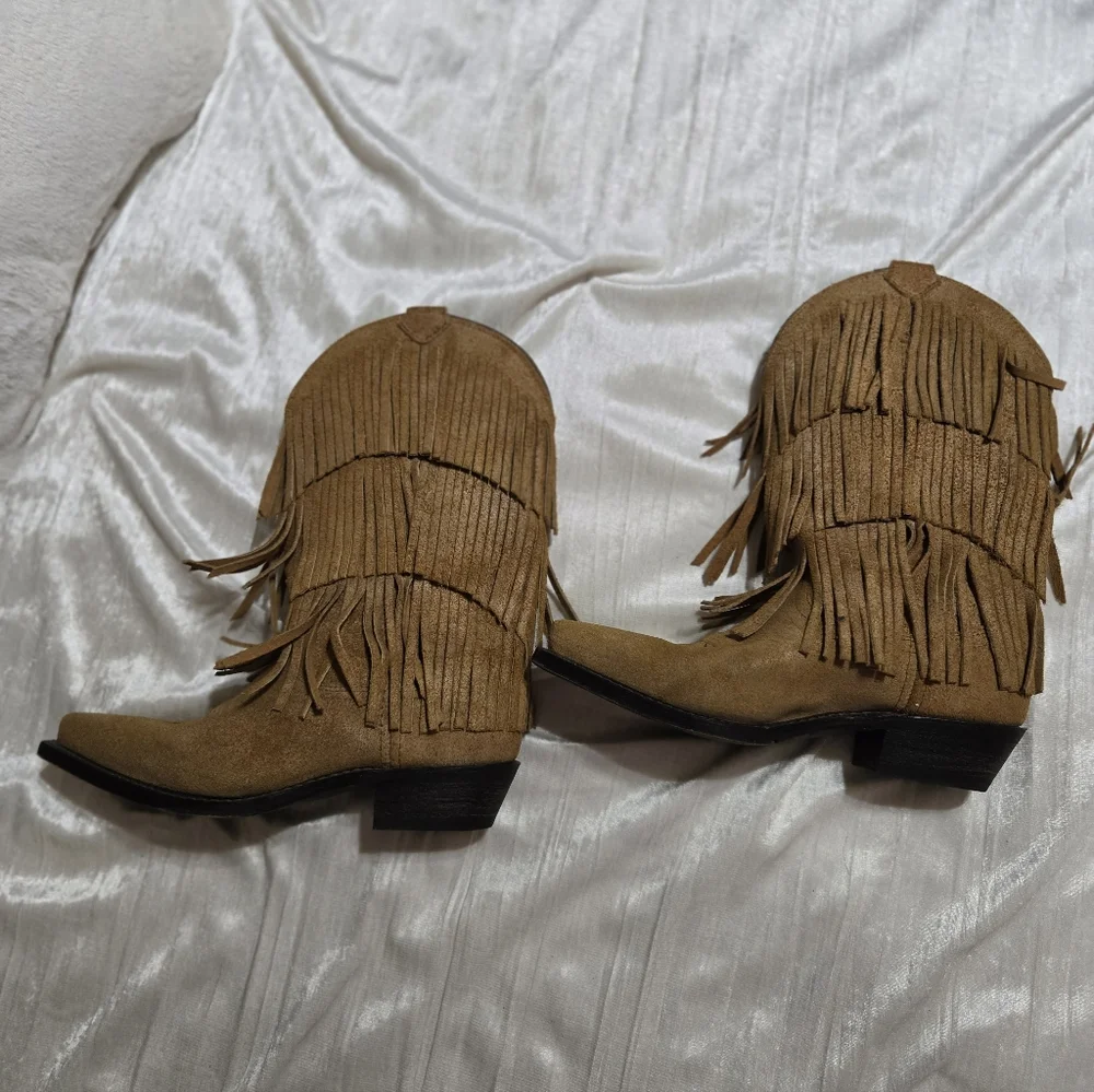 Fringe Suede Western Boots - By Dingo Size 8 EUC! - Picture 14 of 15
